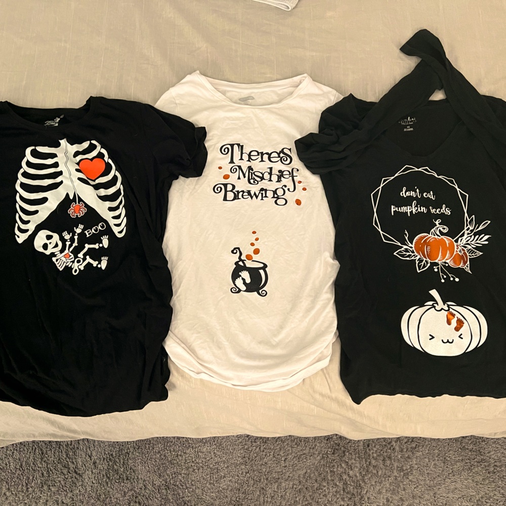 3 Fall and Halloween maternity shirts